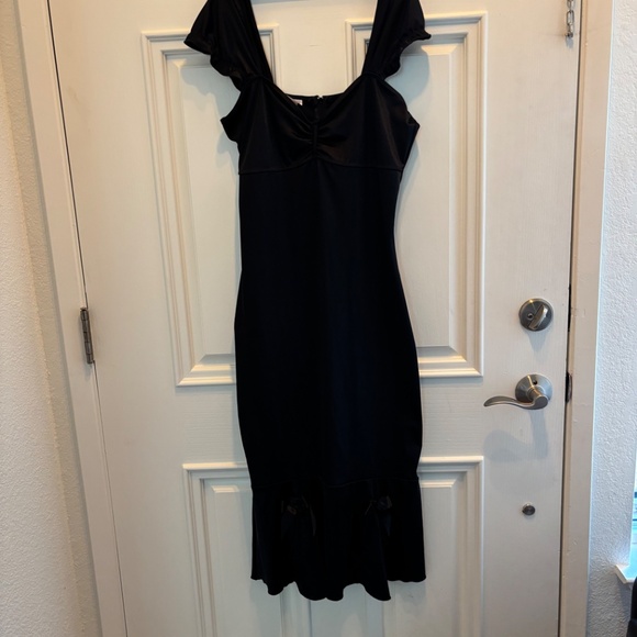 Spandex Pinup Black Wiggle Dress, Sweetheart Neck LG (rns small) by Lolita Girl - Picture 7 of 11